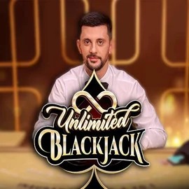 Unlimited Blackjack slot logo by Ezugi at Spinfin Casino